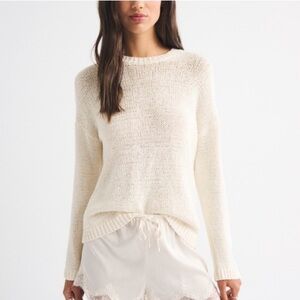 Abercrombie & Fitch Open-Stitch Textural Crew Sweater